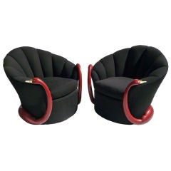 Art Deco Style Swan Club Chairs by Vermillion