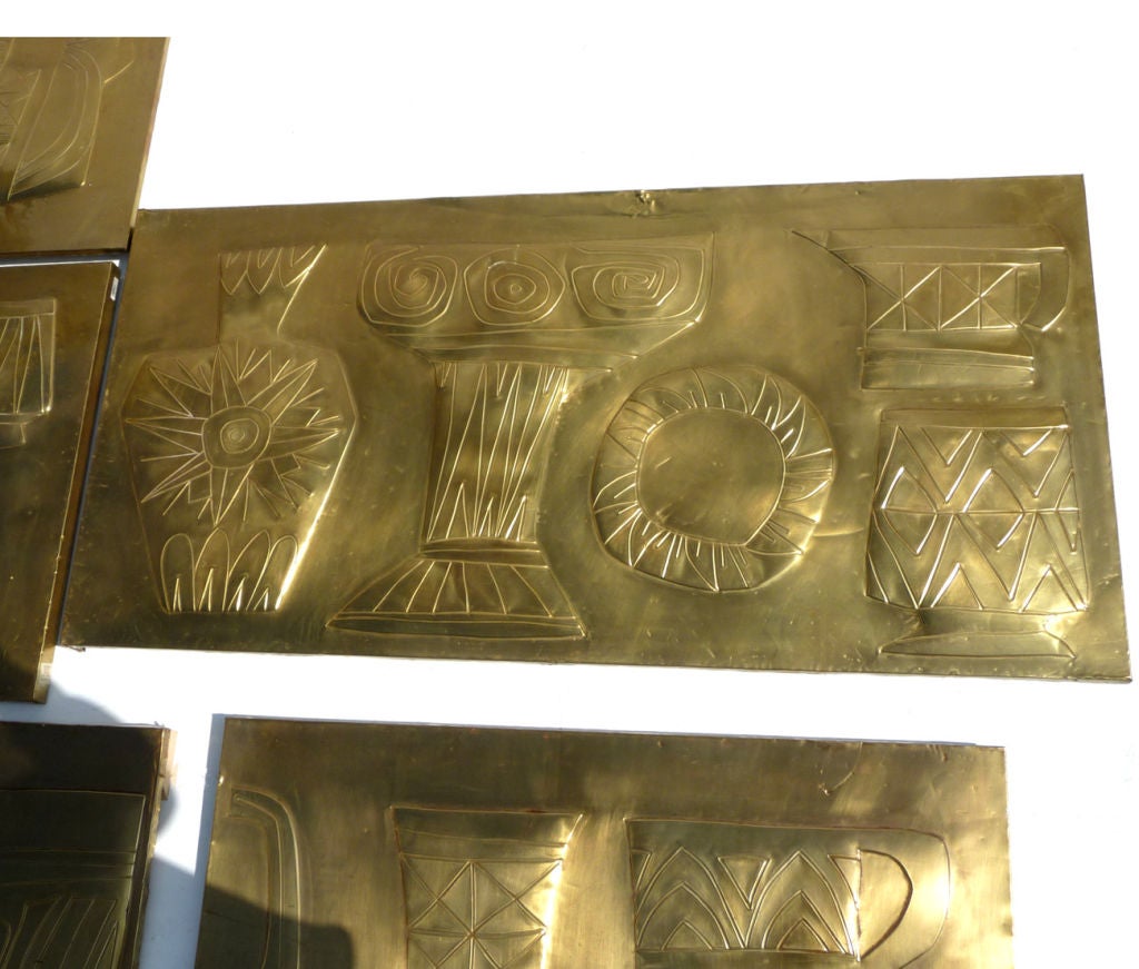 Hammered Brass Panels by Emanuele Luzzati for SS Stella Solaris 1