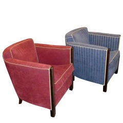 Art Deco Club Chairs in Original Fabrics