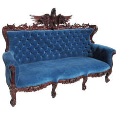 Elaborately Carved Eagle Sofa