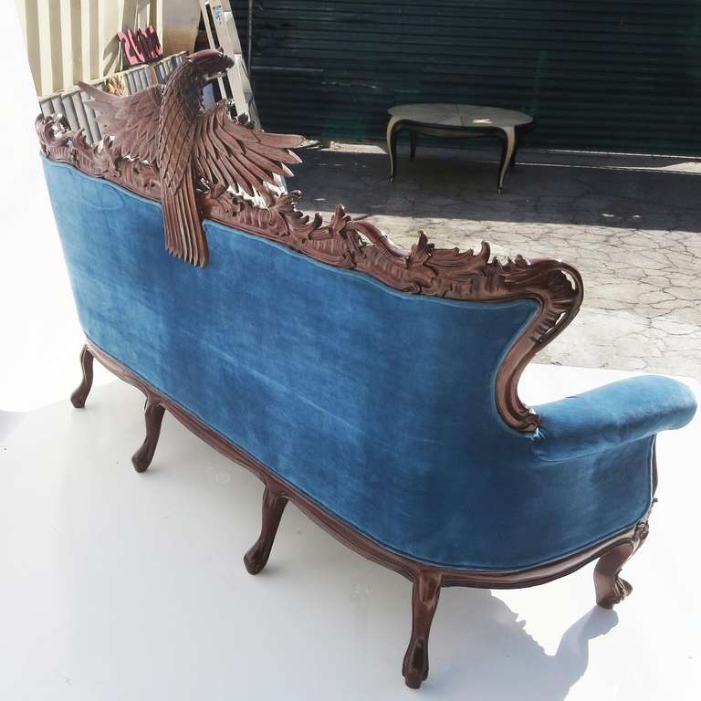 American Elaborately Carved Eagle Sofa