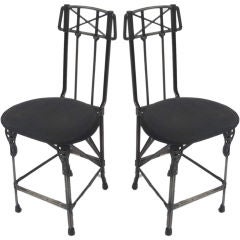 Art Nouveau Folding Steel Chairs