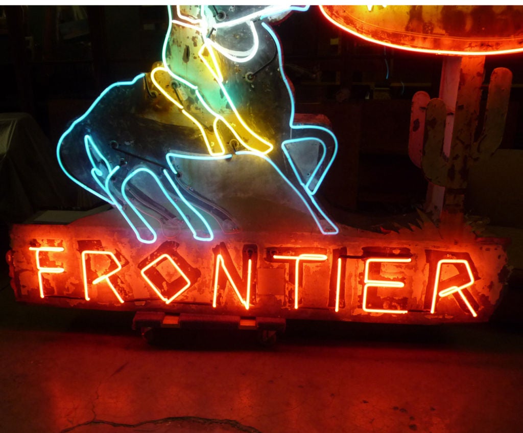 Metal Fantastic Frontier Hotel Animated Neon Sign