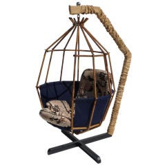 Retro Hanging Cage Chair by Ib Arborg
