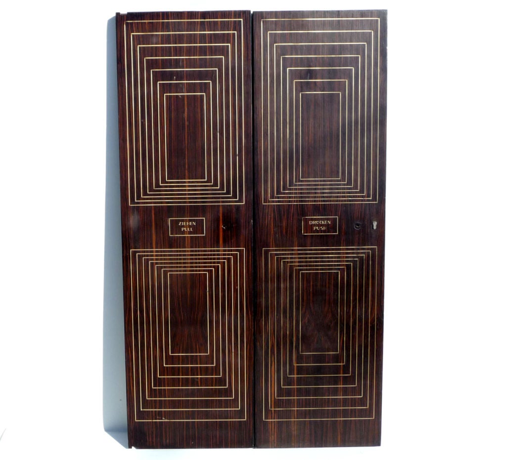 Inlaid Macassar Ebony Doors from SS Hamburg Ocean Liner