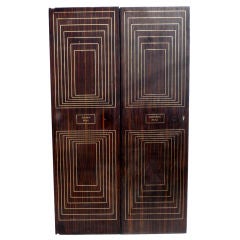Inlaid Macassar Ebony Doors from SS Hamburg Ocean Liner