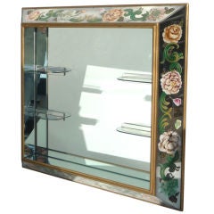Reverse Painted Eglomise Shadow Box Mirror