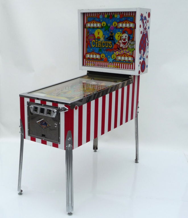 This wonderful four player machine combines pinball excitement with bold circus graphics, to great effect. The condition is amazing for its' age, with only minor playfield paint wear. This is part of a private collection, and hasn't been 