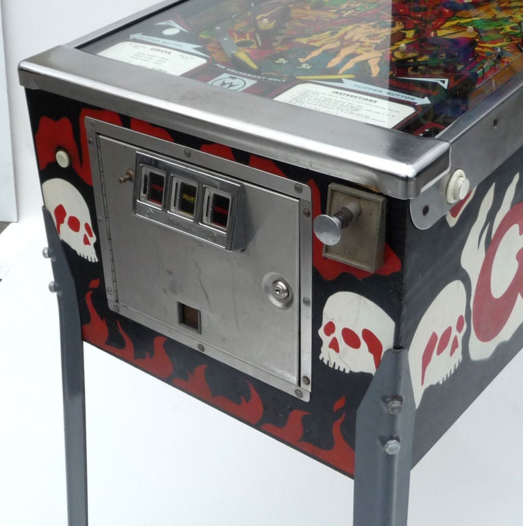 This four player pinball combines pinball excitement with horror graphics to great effect. The game is in excellent original condition, and has recently been serviced, and works great. This is part of a private collection, and has not been 