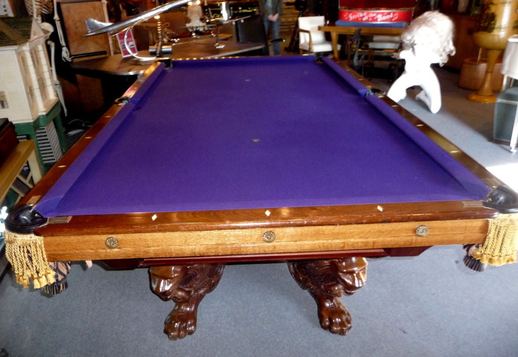 Slate Carved Pool Table after Brunswick Monarch