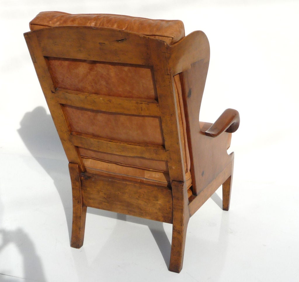 Leather Wing Back Armchair by Actor George Montgomery