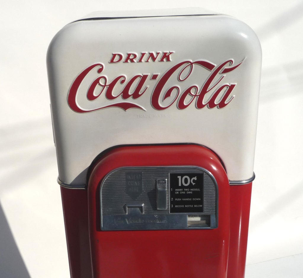 American Coca Cola Vendo 44 Soda Machine in Original Paint
