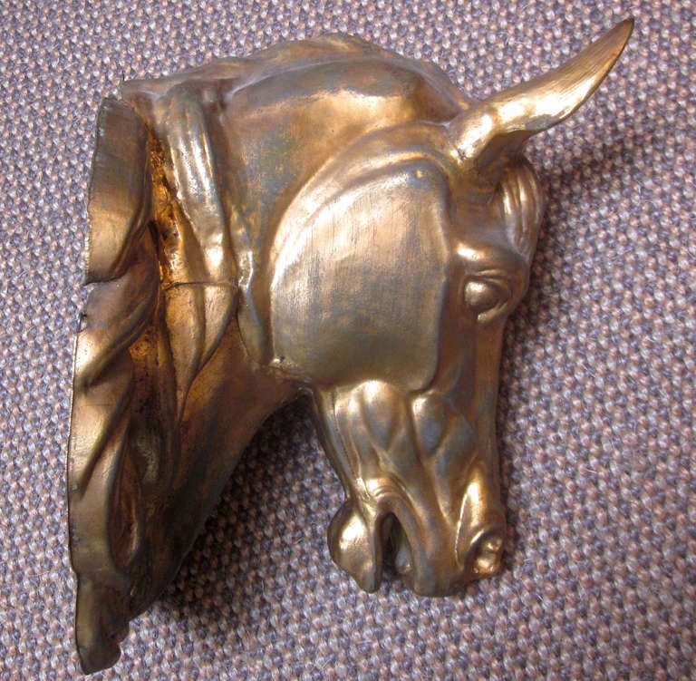French Gilded Zinc Horse Head Butcher Sign 3