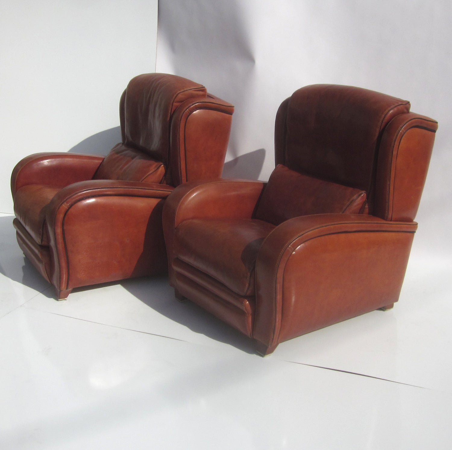 Aged Leather Club Chairs or Screening Room Chairs