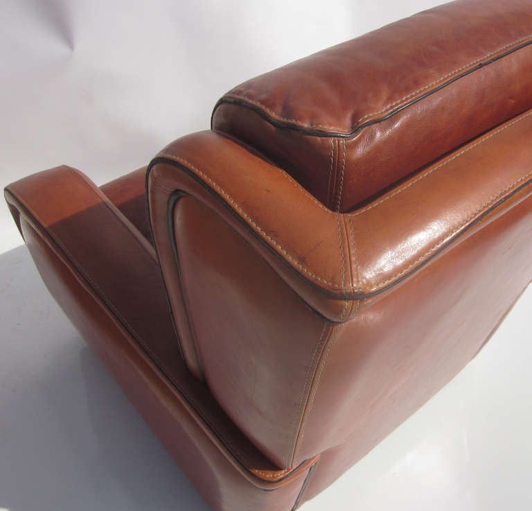 Aged Leather Club Chairs or Screening Room Chairs In Good Condition In North Hollywood, CA