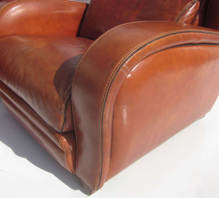 20th Century Aged Leather Club Chairs or Screening Room Chairs
