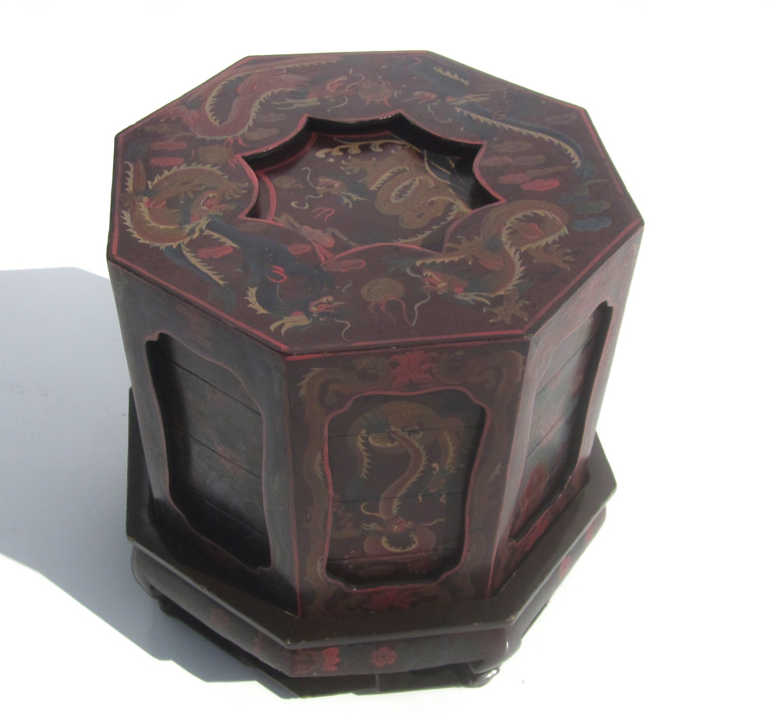 Painted Dragons Chinese Wedding Basket