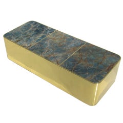 Illuminated Marble and Brass Coffee Table by Steve Chase