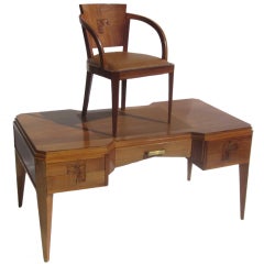 Elegant French Art Deco Desk and Chair