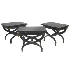 Empire Marble Topped Occasional Tables - Two Available