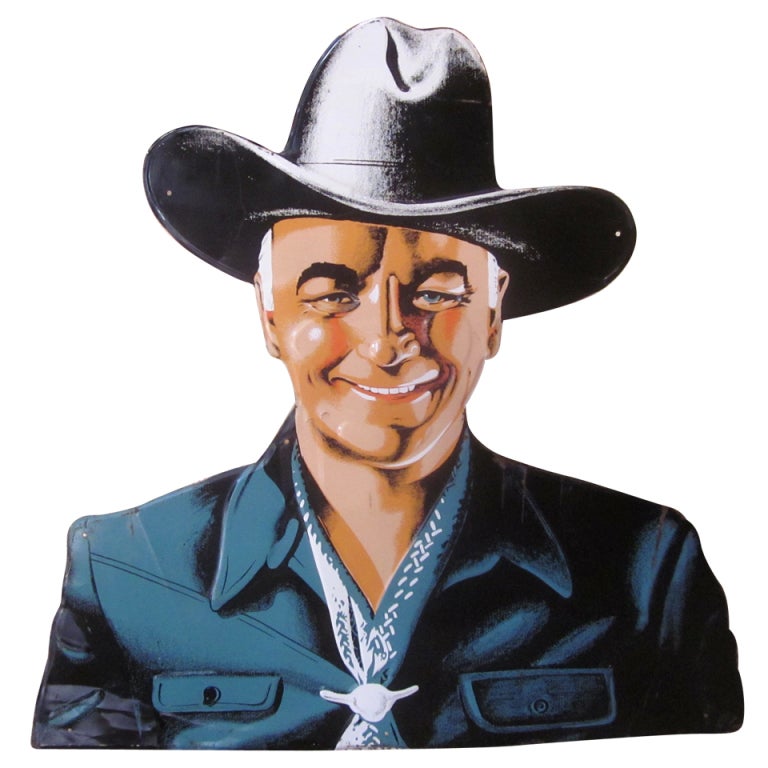 Hopalong Cassidy Die Cut Tin Sign 2