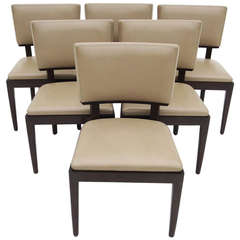 Set of Six Christian Liaigre Leather Chairs