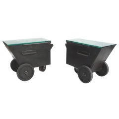 Industrial Coal Cart Side Tables