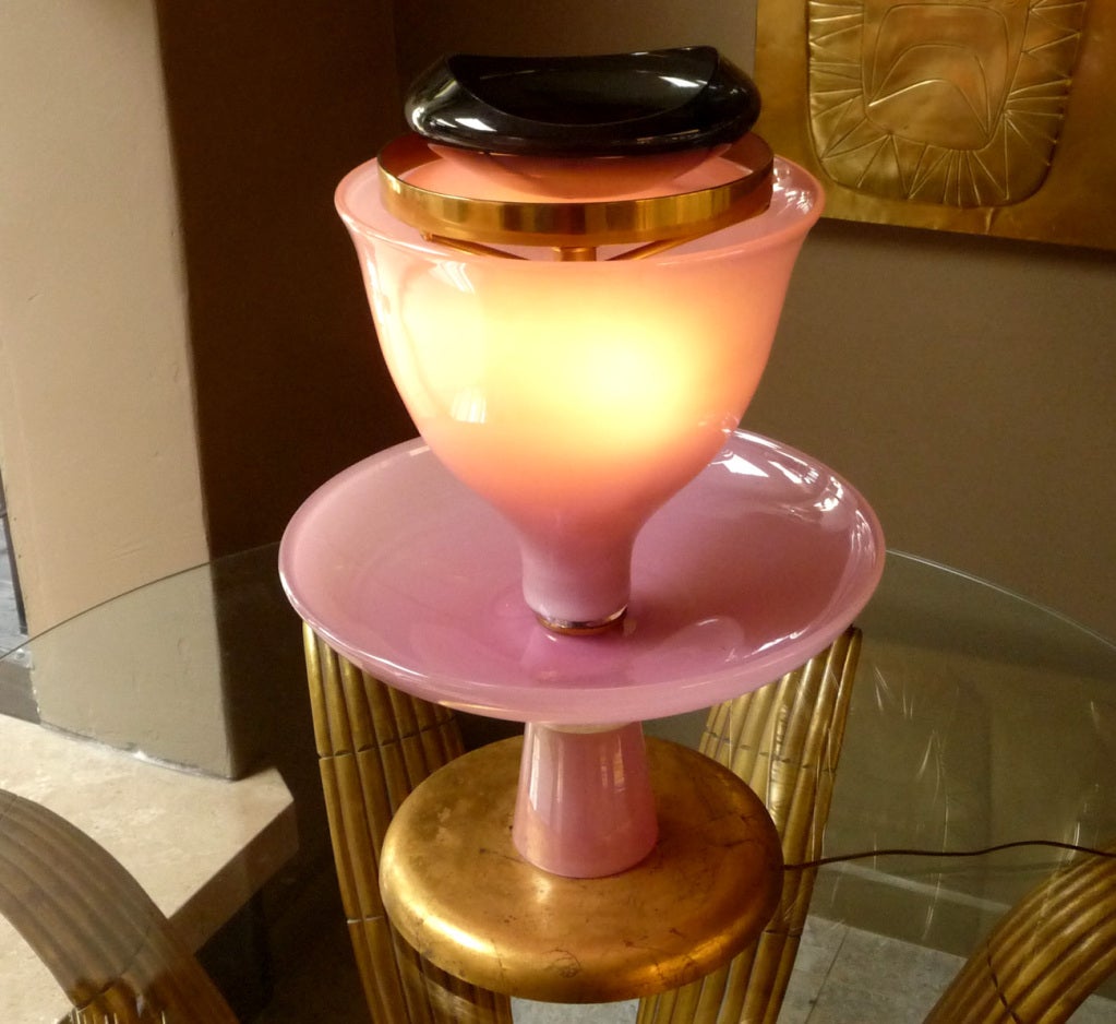 Italian Venini Glass Table Lamp
