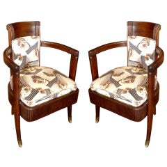 Pair of SS Normandie Art Deco Armchairs by Pierre Patout