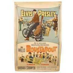Vintage Elvis Presley "Roustabout" Oversize Movie Poster