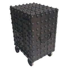 Antique Industrial Steel Hobnail Safe by Delano