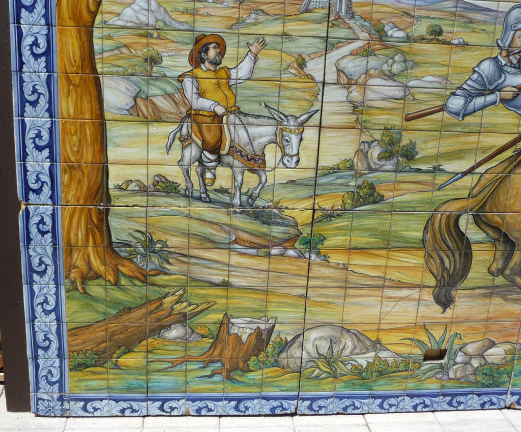 Mid-20th Century Large Don Quixote Tile Mural