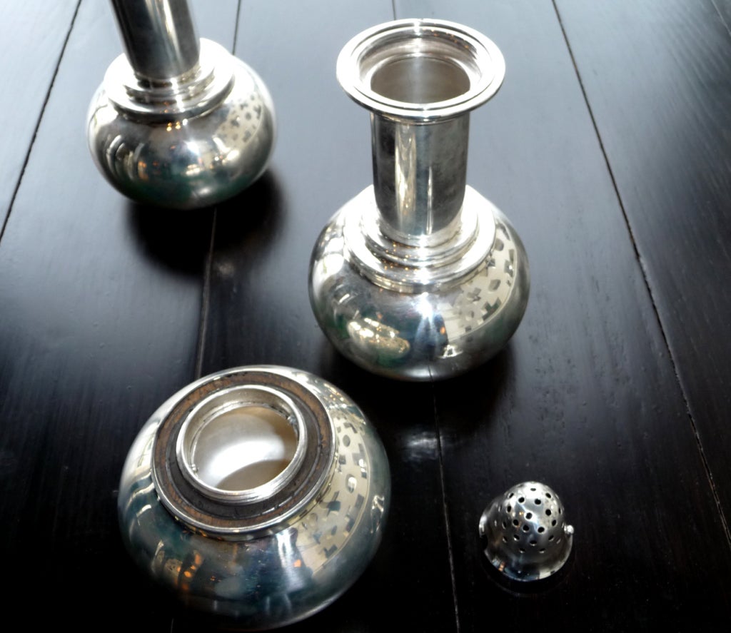 Asprey of London Silver Barbell Cocktail Shakers 1
