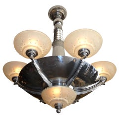 French Art Deco Chandelier by Georges Leleu