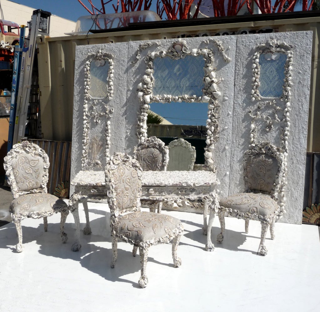 Grotto Style Shell Chairs in the Manner of Tony Duquette 4