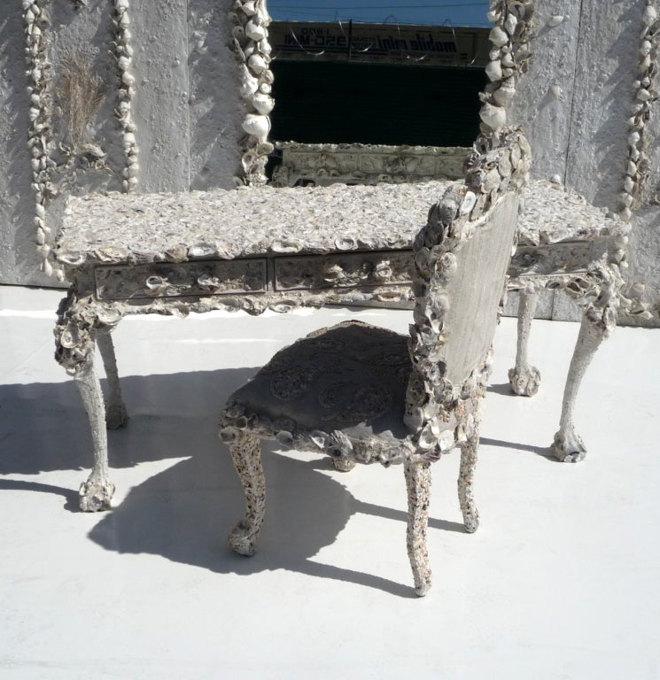 Seashell Encrusted Grotto Desk in the Manner of Tony Duquette 3