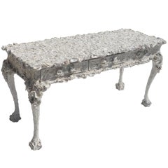 Retro Seashell Encrusted Grotto Desk in the Manner of Tony Duquette