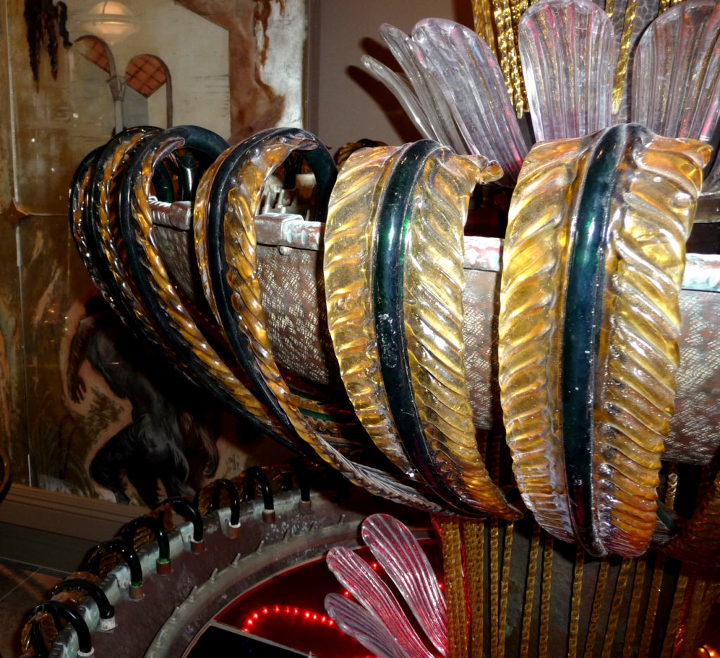 Italian Monumental Murano Glass Three Tiered Fountain For Sale