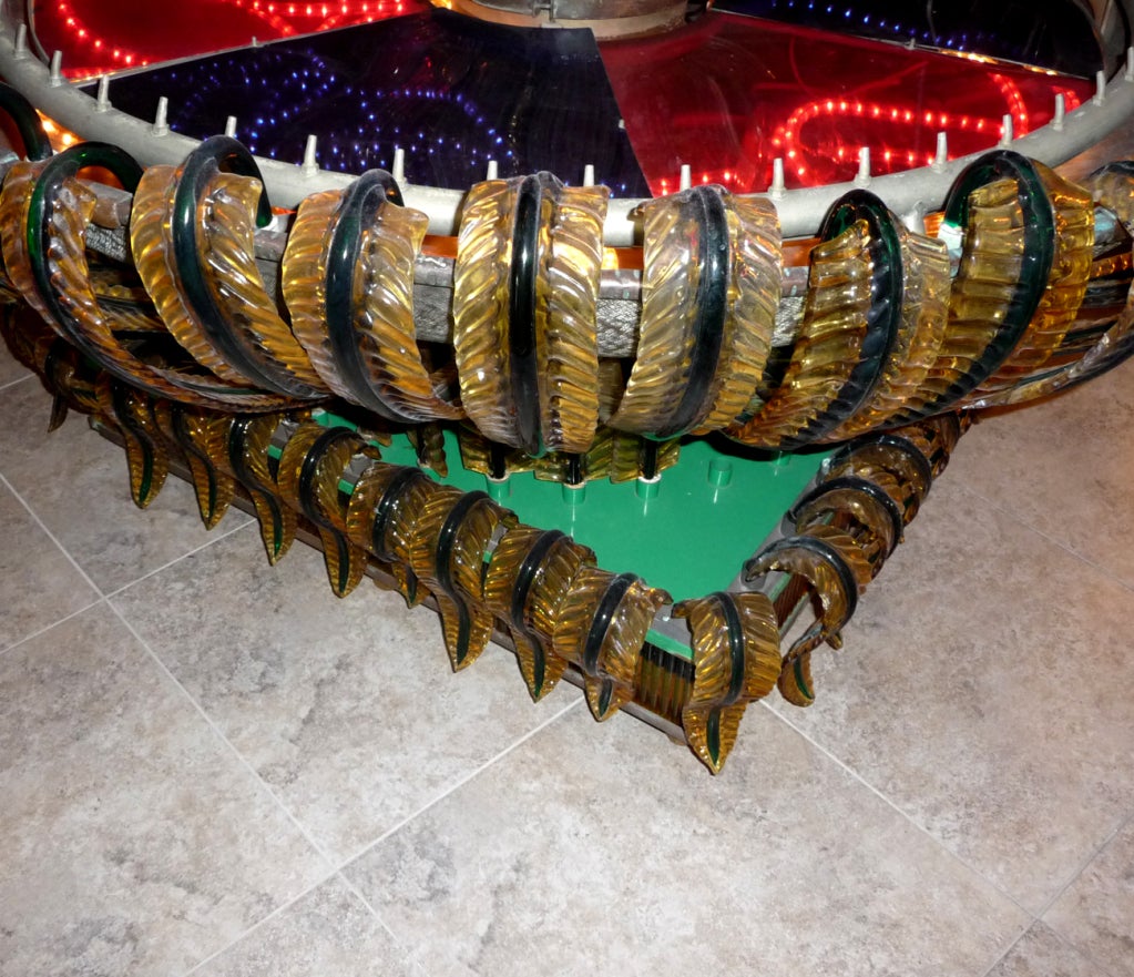 Copper Monumental Murano Glass Three Tiered Fountain For Sale