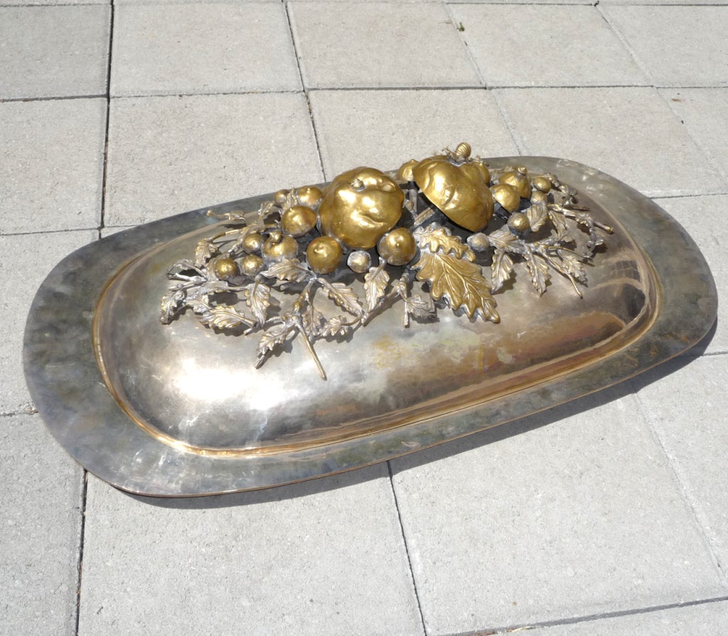 Hammered Covered Serving Platter by Franco Lafini