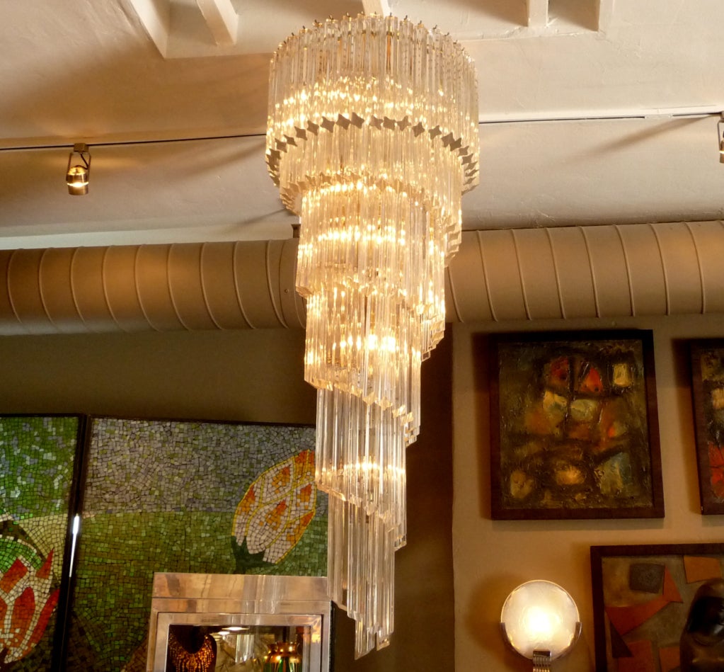 Large Scaled Venini Spiral Crystal Chandelier