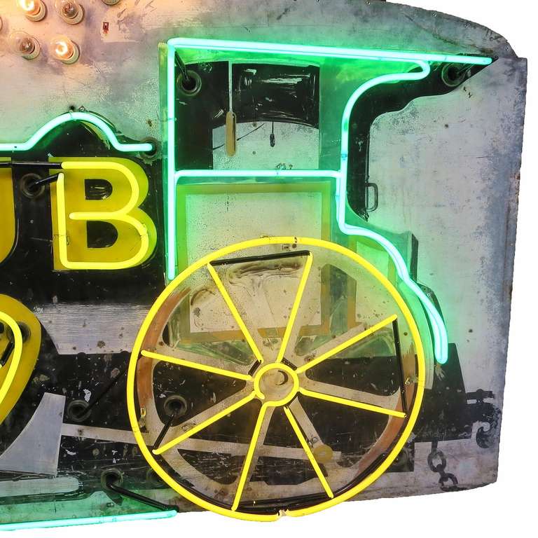 Mid-20th Century Fantastic Original Large Neon Road Sign from the 
