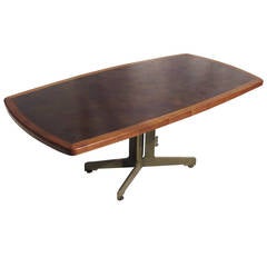 Walnut, Bronze and Acid Etched Copper Dining Table by Harry Lundstead