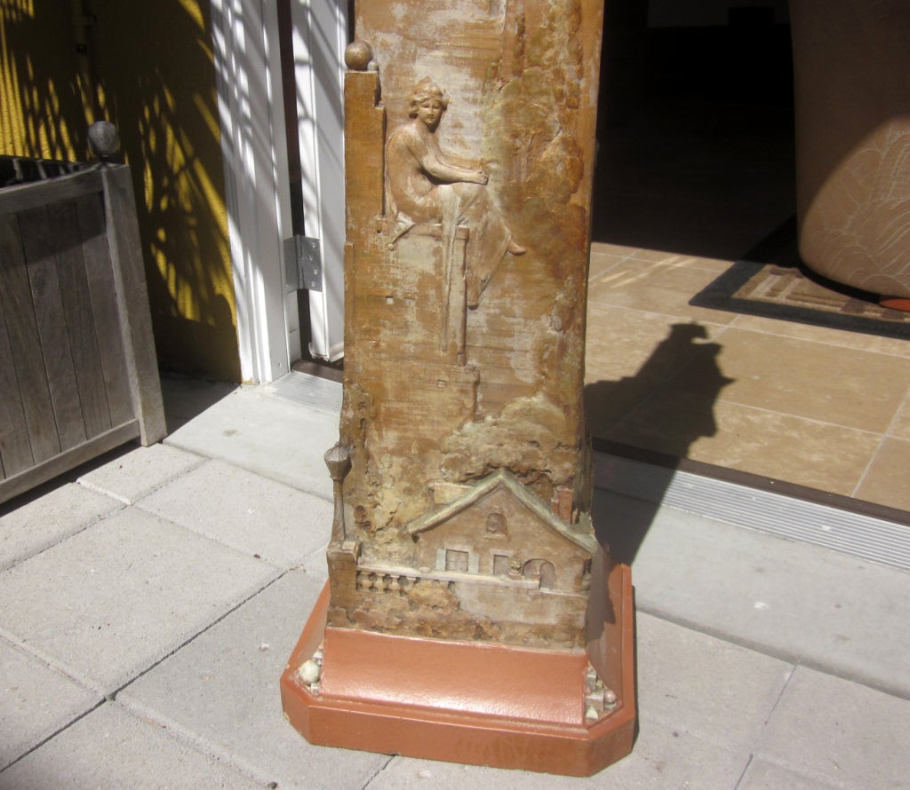 Unique Figural Sculpture & Pedestal by Fritz Albert for Norweta