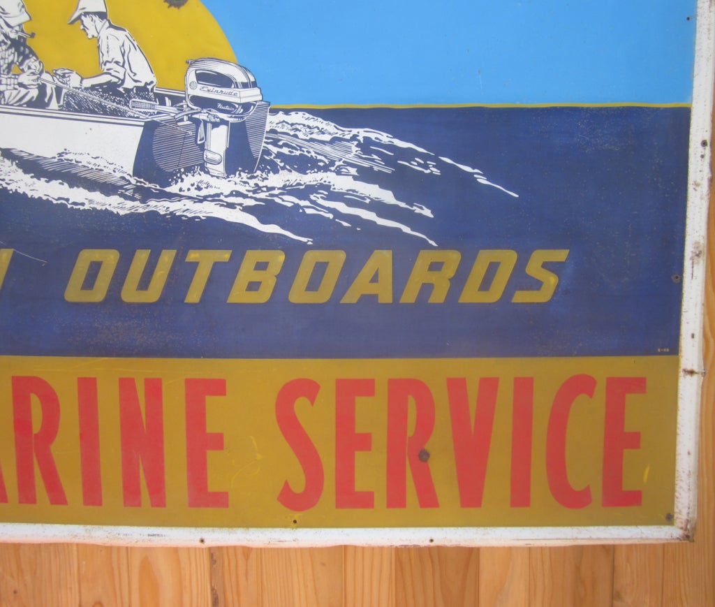 Evinrude Outboard Motor Advertising Metal Sign at 1stDibs