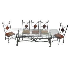Incredible Gothic Revival Dining Table with Eight Chairs