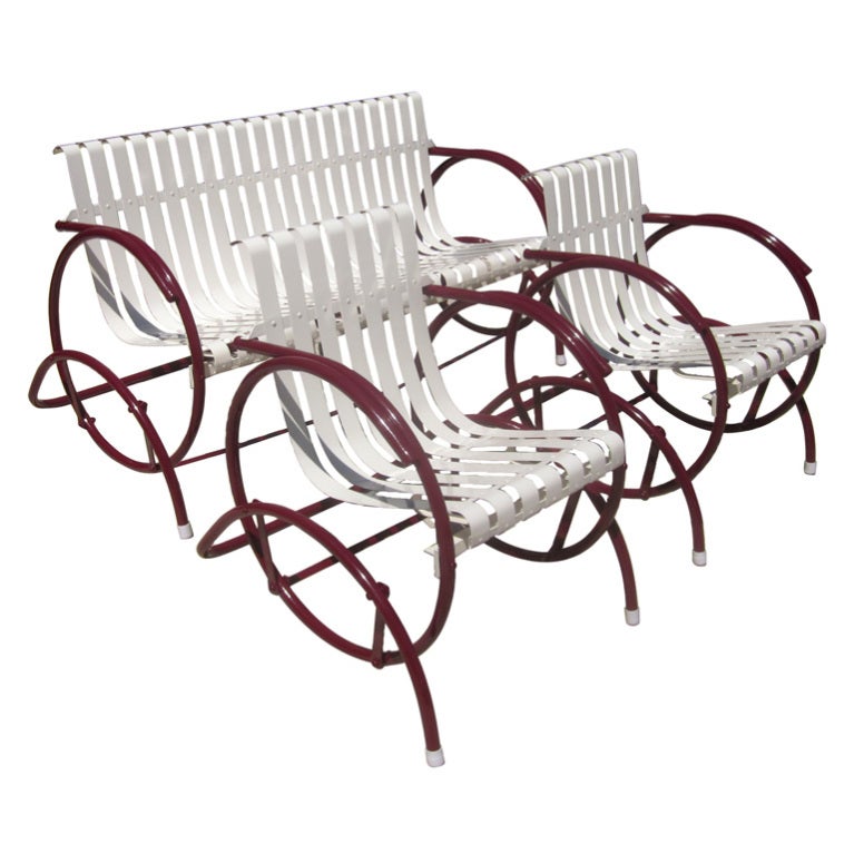 Art Deco Glider Patio Seating Set