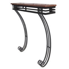 Art Deco Iron and Marble Console Table