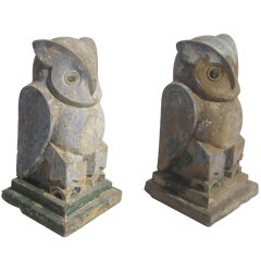 Architectural Concrete Owls from Jayne Mansfield Estate