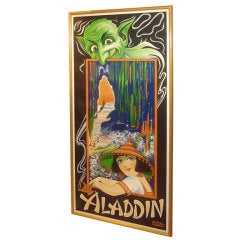 Antique 1920's Aladdin Stage Theater Poster in Large Size